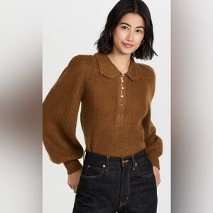 ba&sh Brown Sweater with Button Detail